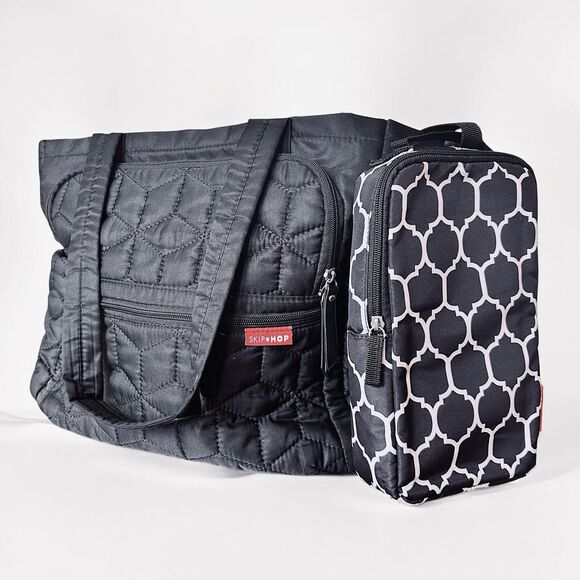 Skip Hop Forma Diaper Tote Bag Black Lightweight Large Capacity Shoulder Nappy - Picture 4 of 15